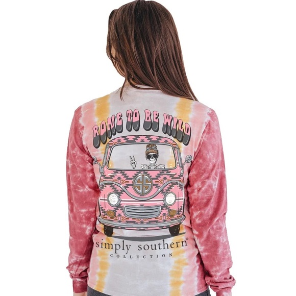 Simply Southern Tops - Simply Southern "Bone To Be Wild" tie-dye long-sleeve t-shirt